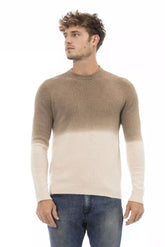 Alpha Studio Beige Alpaca Men Sweater -   -  Alpha Studio.
